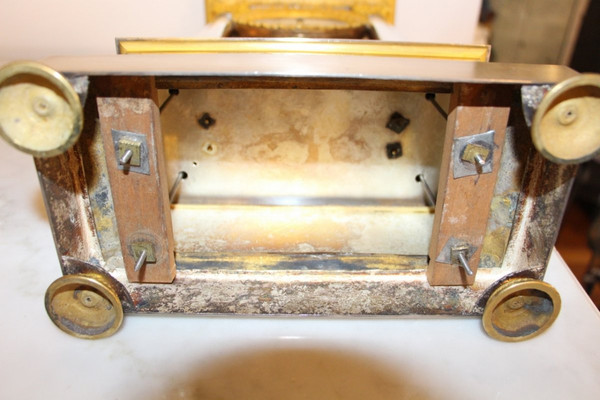 Empire Period Clock In Sterling Silver And Gilt Bronze