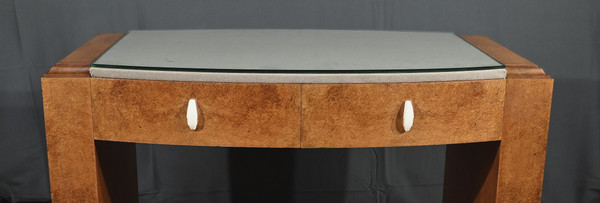 Small desk in Loupe d'Amboine, Speich Frères, Art Deco - 1930