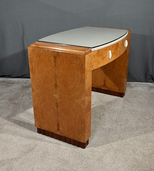 Small desk in Loupe d'Amboine, Speich Frères, Art Deco - 1930