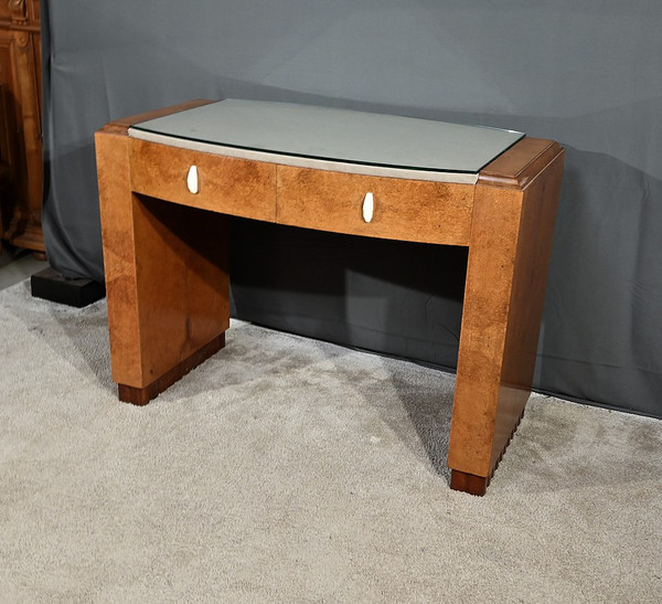 Small desk in Loupe d'Amboine, Speich Frères, Art Deco - 1930
