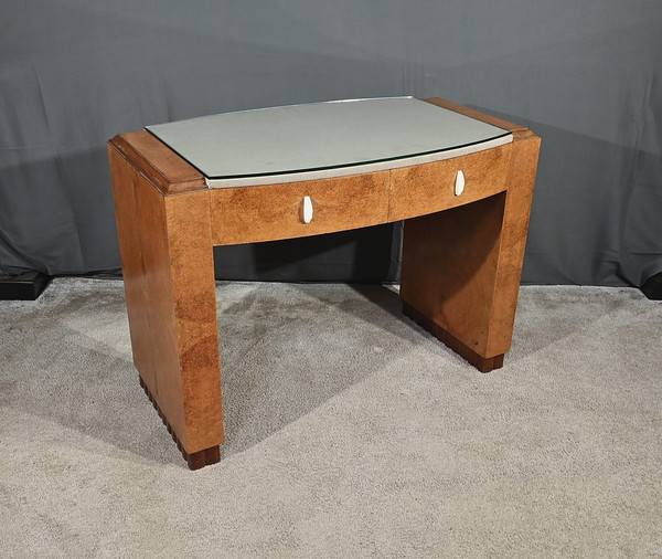 Small desk in Loupe d'Amboine, Speich Frères, Art Deco - 1930