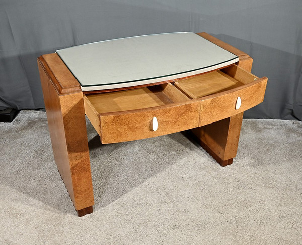 Small desk in Loupe d'Amboine, Speich Frères, Art Deco - 1930