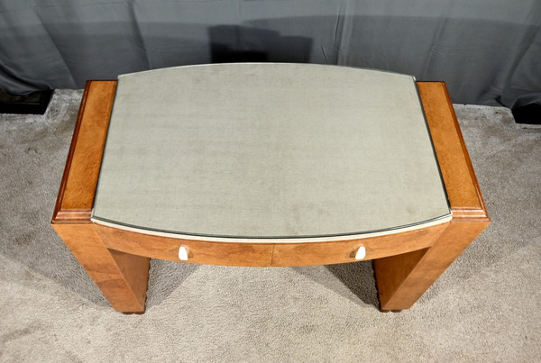 Small desk in Loupe d'Amboine, Speich Frères, Art Deco - 1930