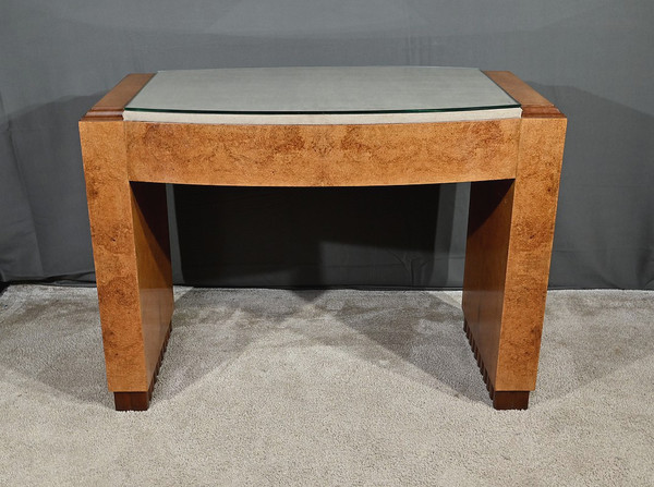 Small desk in Loupe d'Amboine, Speich Frères, Art Deco - 1930