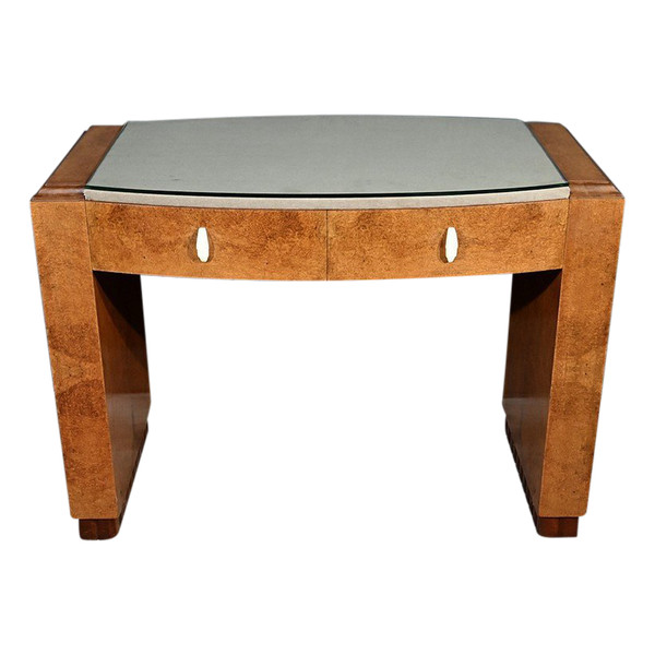 Small desk in Loupe d'Amboine, Speich Frères, Art Deco - 1930