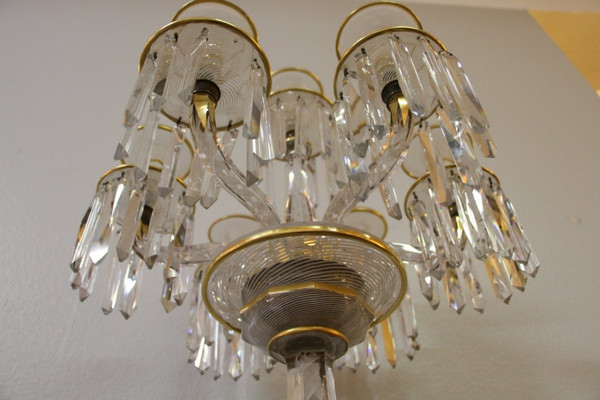 Exceptional Baccarat Crystal Candelabra With Latticini Decor