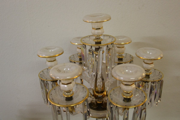 Exceptional Baccarat Crystal Candelabra With Latticini Decor