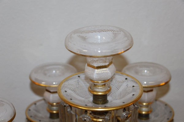 Exceptional Baccarat Crystal Candelabra With Latticini Decor