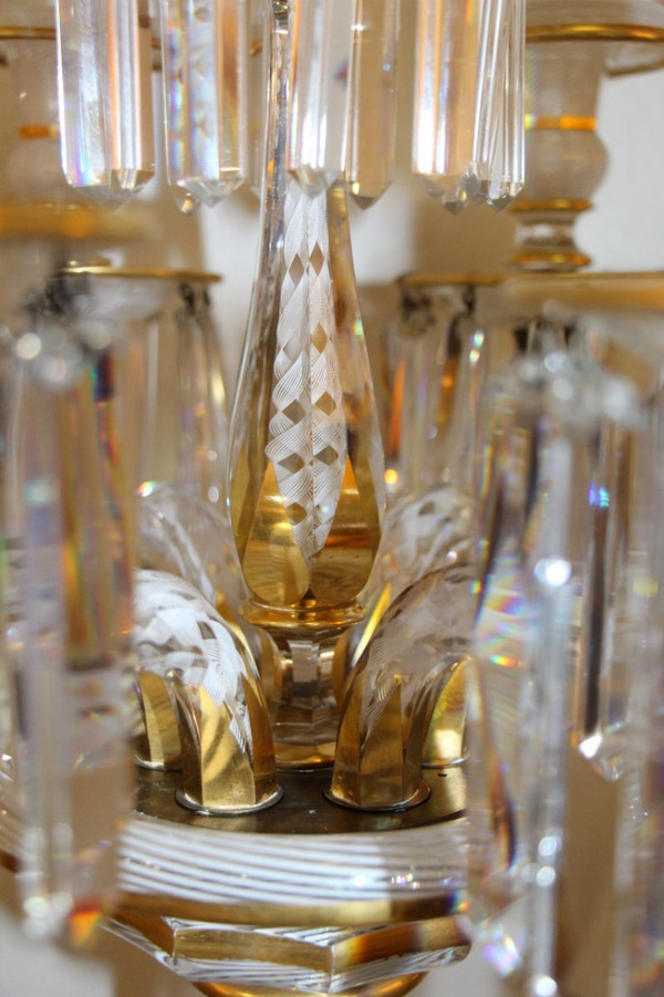 Exceptional Baccarat Crystal Candelabra With Latticini Decor