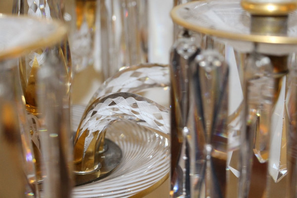 Exceptional Baccarat Crystal Candelabra With Latticini Decor