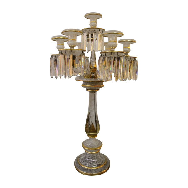 Exceptional Baccarat Crystal Candelabra With Latticini Decor
