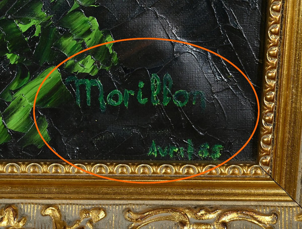 Grande olio su tela "La Tahitienne" firmato Morillon - 1985