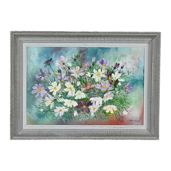Öl auf Leinwand "Wilde Blumen" von I. Kitter Ferrus - Mitte 20.