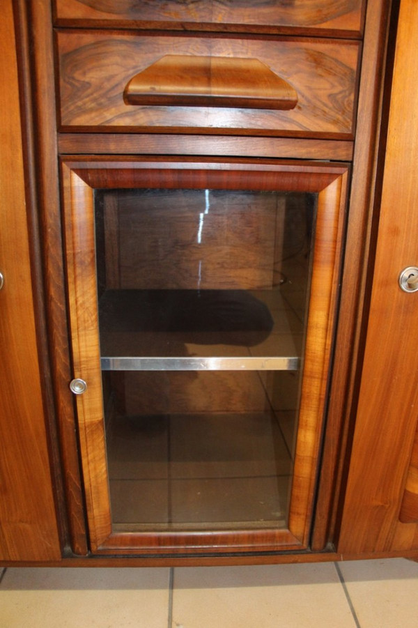 Credenza in radica di noce anni '50, timbrata