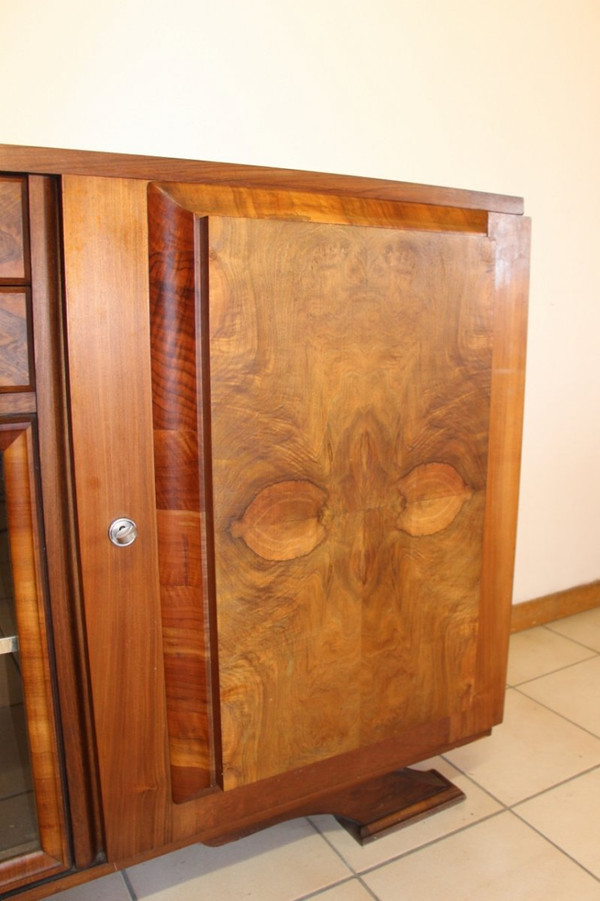 Credenza in radica di noce anni '50, timbrata