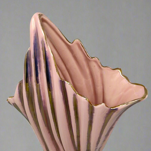 Étonnant vase rose et or des années 1960 par SICAS, édition limitée. Fabriqué en Italie