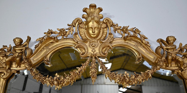 Grande specchio in stile Luigi XIV - Luigi XV, periodo Napoleone III - Metà del XIX secolo