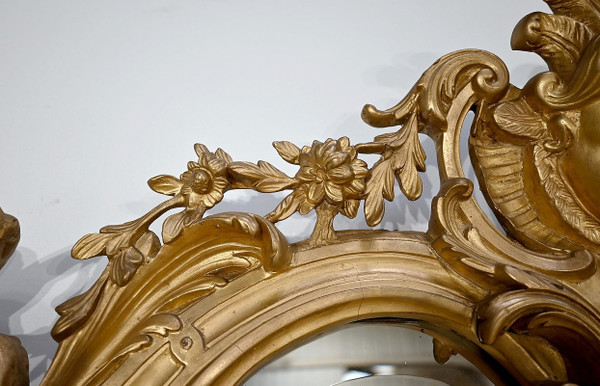 Grande specchio in stile Luigi XIV - Luigi XV, periodo Napoleone III - Metà del XIX secolo