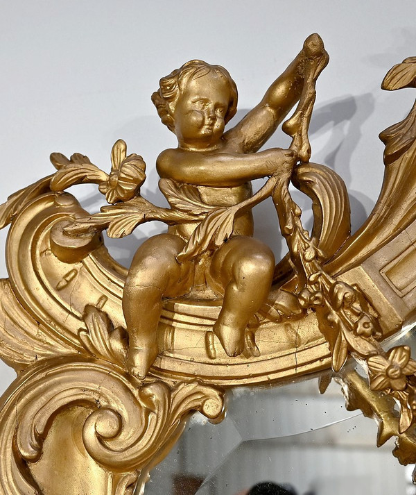 Grande specchio in stile Luigi XIV - Luigi XV, periodo Napoleone III - Metà del XIX secolo