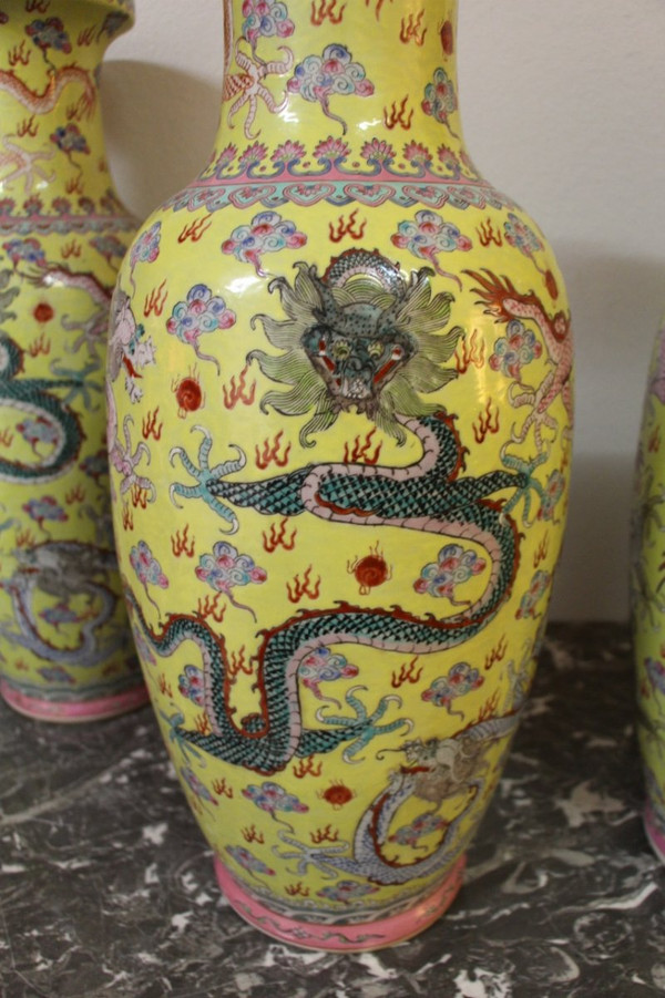 Suite Of Four Large Porcelain Vases , China Early XXth Century