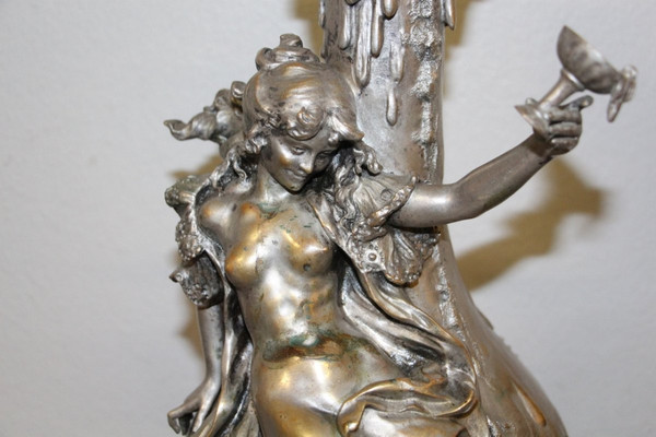 Bronze Silver Art Nouveau De Ferville Suan