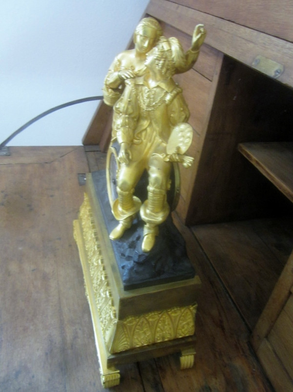 Uhr Aus vergoldeter Bronze aus der Restaurationszeit