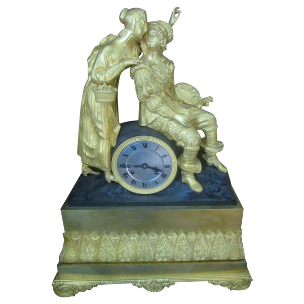 Uhr Aus vergoldeter Bronze aus der Restaurationszeit