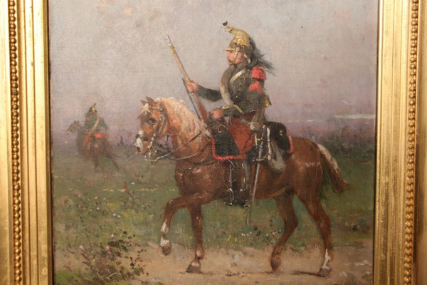 Olio su tela di Gustave Oudry "il drago a cavallo"