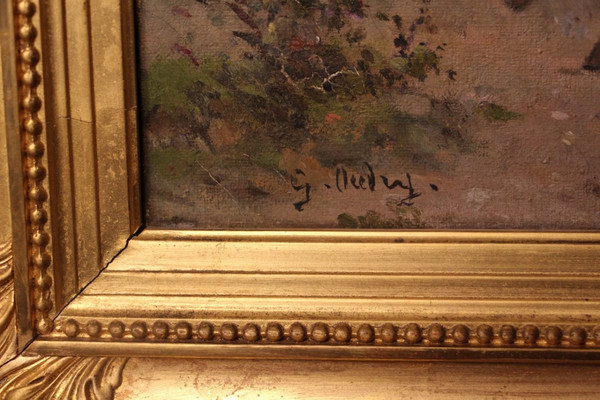 Olio su tela di Gustave Oudry "il drago a cavallo"