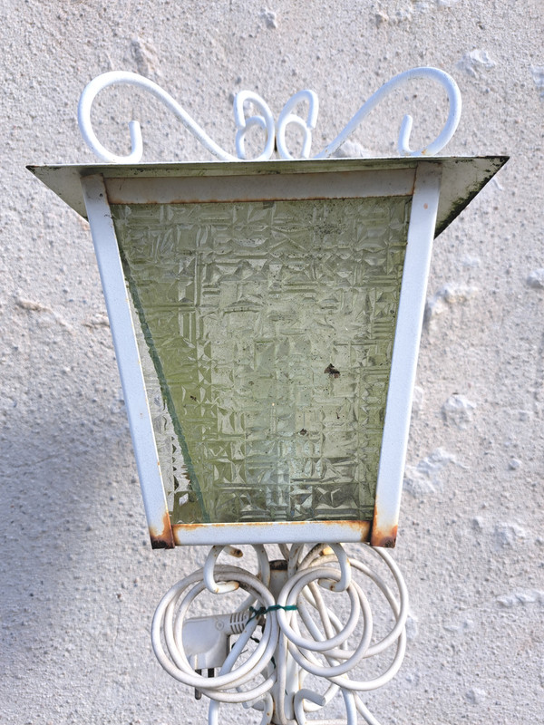70's wrought iron floor lamp for outdoor garden furniture