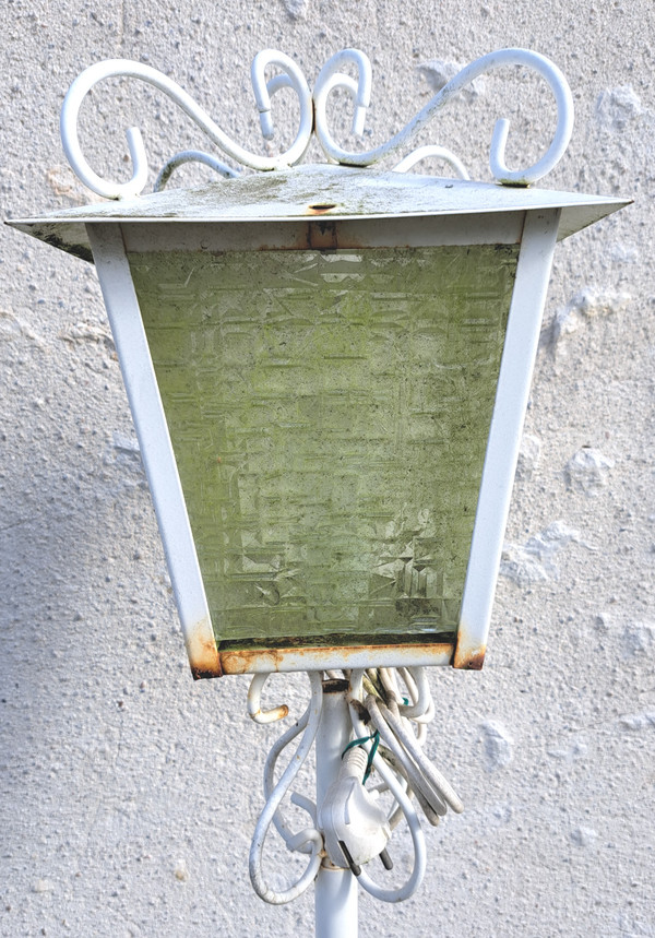 70's wrought iron floor lamp for outdoor garden furniture