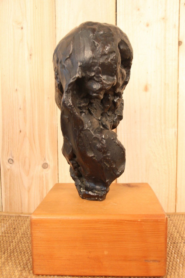 Victor Prouvé: Child's Head in Bronze, Old Jean Prouvé Collection, published in 8 copies