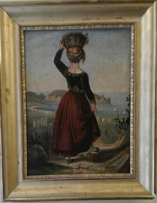 Femme Chypriote  XIXe siècle huile sur papier vue du site Kyriana