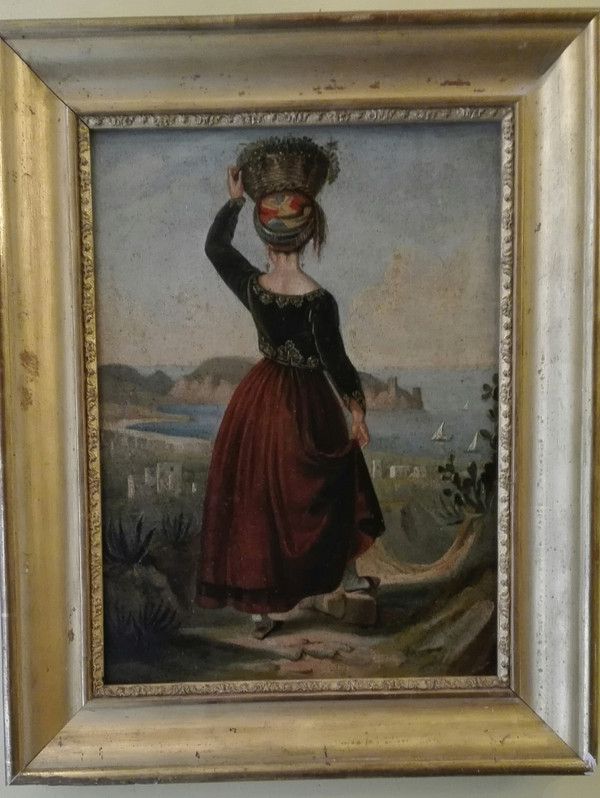 Femme Chypriote  XIXe siècle huile sur papier vue du site Kyriana