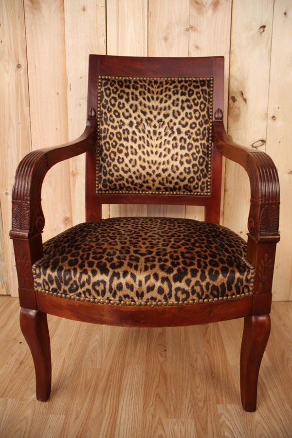 Fauteuil époque empire En Acajou