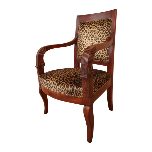 Fauteuil époque empire En Acajou