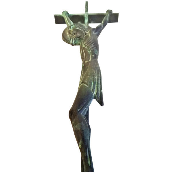 Christ on cross in bronze early 20th century
