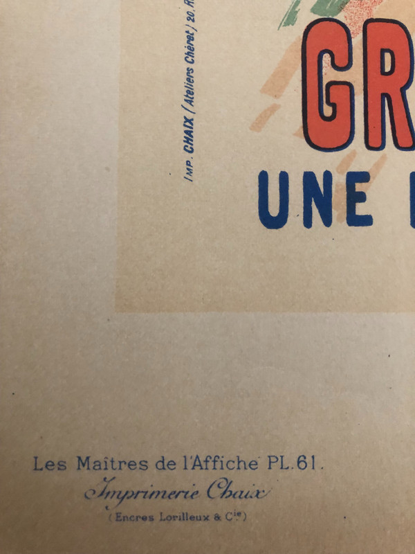 Original plate n°61 from the Les Maîtres de l'Affiche collection printed in lithography in 1897