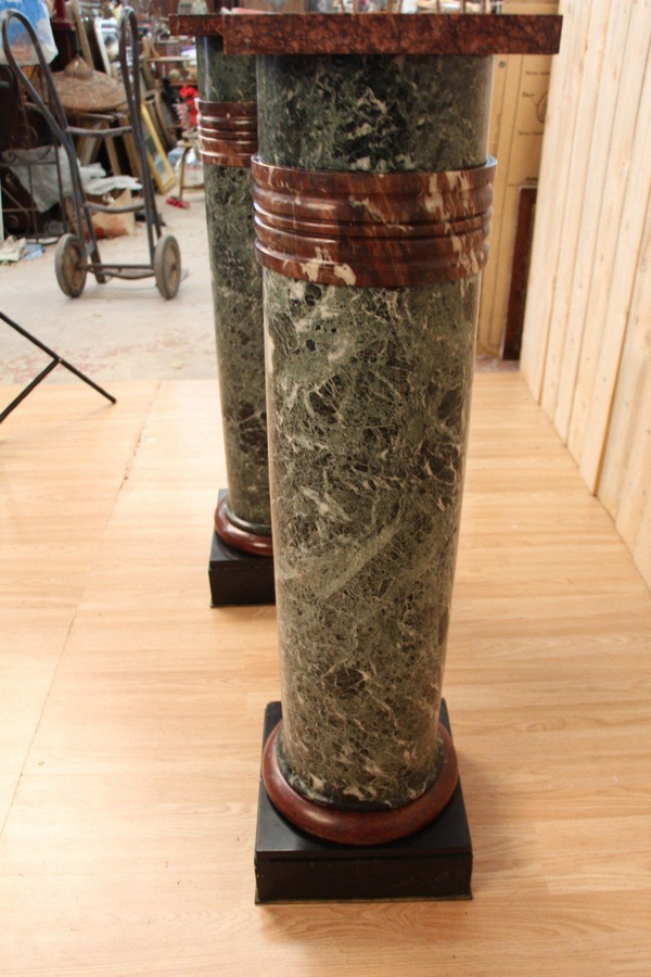 Coppia di colonne in marmo del XIX secolo