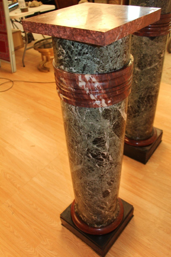 Coppia di colonne in marmo del XIX secolo