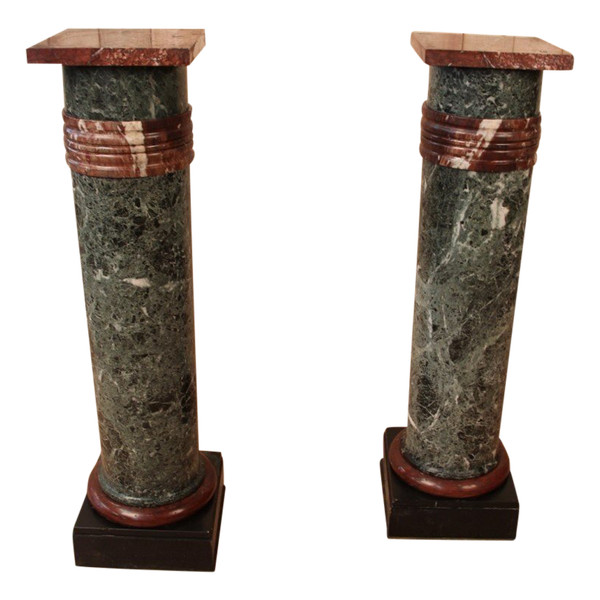 Coppia di colonne in marmo del XIX secolo