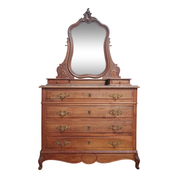 Frisierkommode Louis XV aus Nussbaumholz