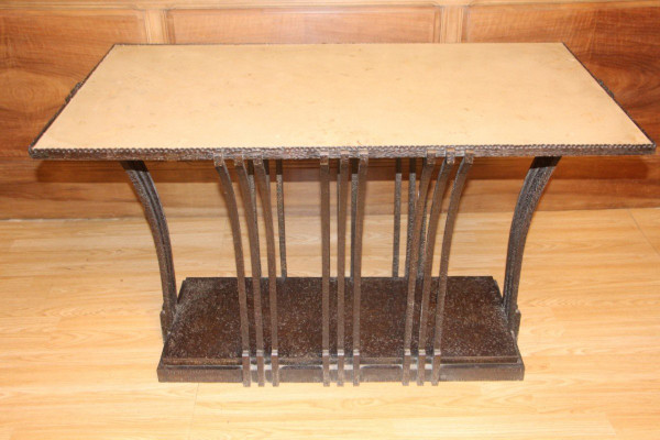Table Basse Ou Console En Fer Forgé Art Déco Attribué A Edgar Brandt