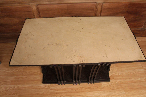 Table Basse Ou Console En Fer Forgé Art Déco Attribué A Edgar Brandt
