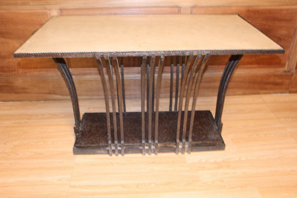 Table Basse Ou Console En Fer Forgé Art Déco Attribué A Edgar Brandt