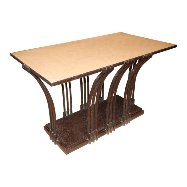 Table Basse Ou Console En Fer Forgé Art Déco Attribué A Edgar Brandt