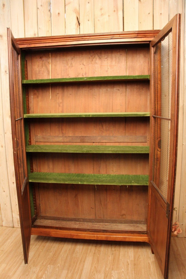 Bibliothèque Grillagé En Merisier XIXeme