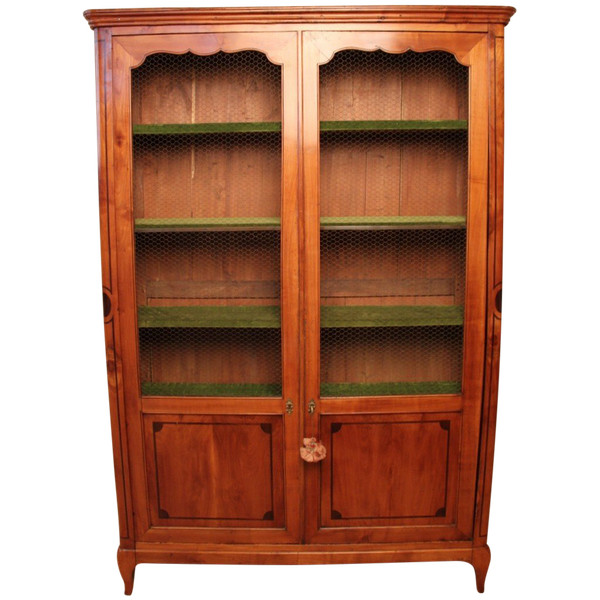 Bibliothèque Grillagé En Merisier XIXeme
