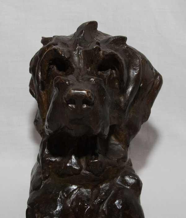 Pair Of Maximilien-Louis Fiot Dog Busts (1886-1953)