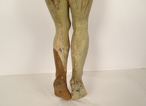 Large Statue of Christ Crucifix Cross Polychrome Wood Carved 94cm 17th century